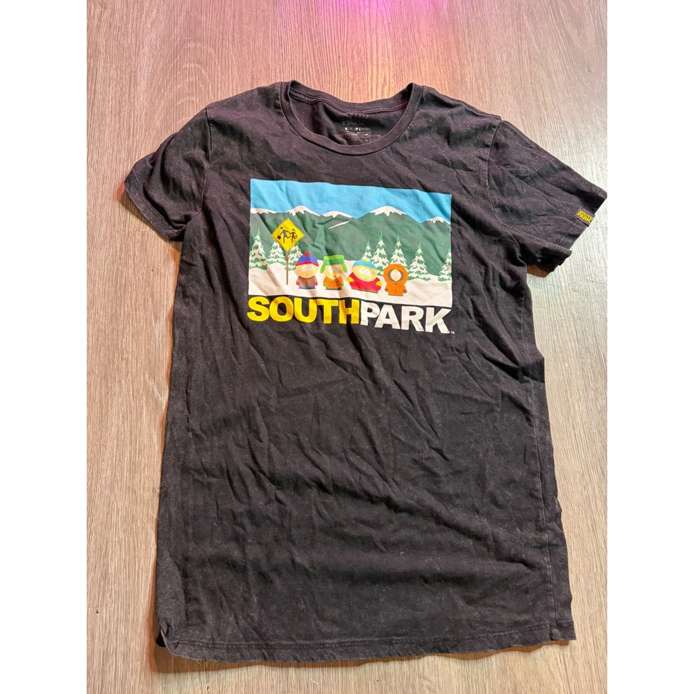 South Park Graphic T-Shirt Black Small Stan Kyle Cartman Kenny Comedy Central